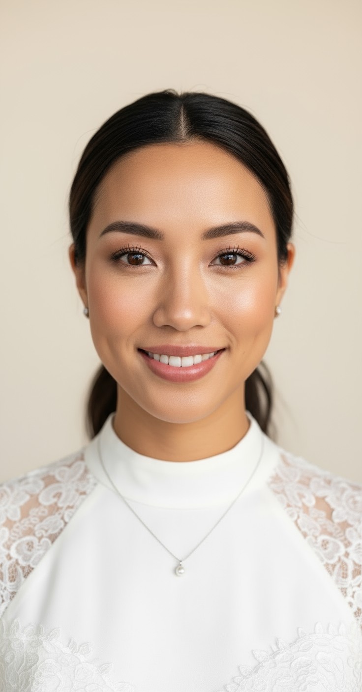 After Low Pony Wedding Hair